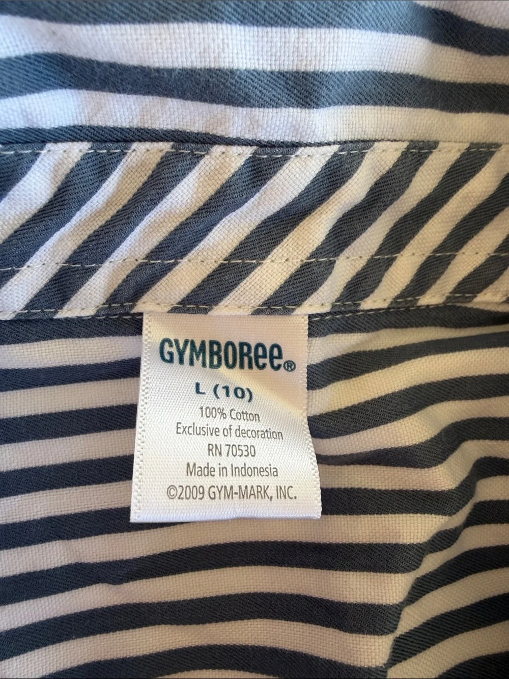Gymboree Navy and White Striped Button-Down Shirt